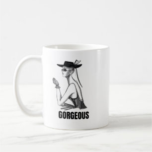 Aesthetic Fashion Girl Mug   Black & White Gorgeou