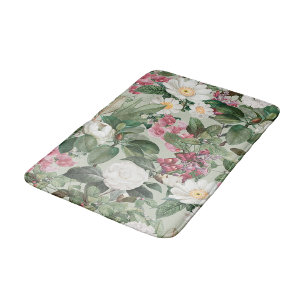Aesthetic floral bath mat
