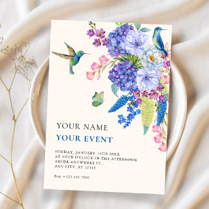 Aesthetic floral bird elegant  invitation