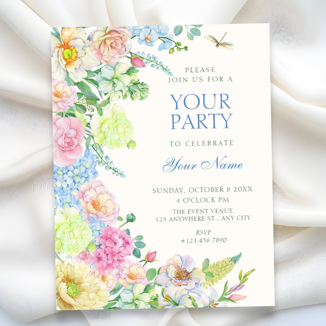 Aesthetic floral bloom invitation (Creator Uploaded)