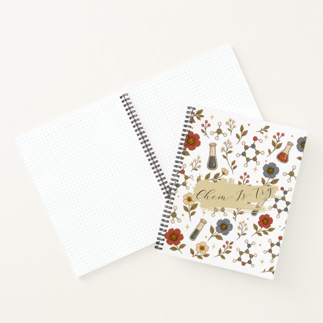 Aesthetic Floral Chem-Is-Try Spiral Notebook (Inside)