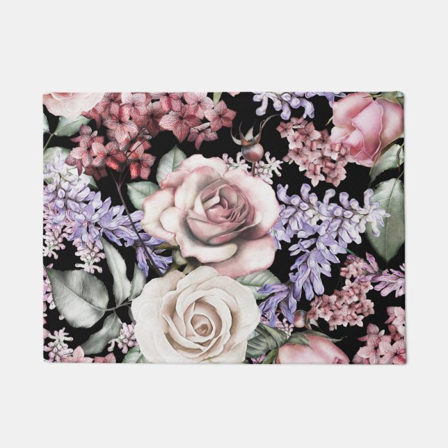 Aesthetic floral  doormat (Front)