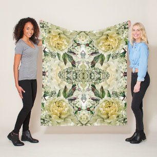 Aesthetic floral fleece blanket