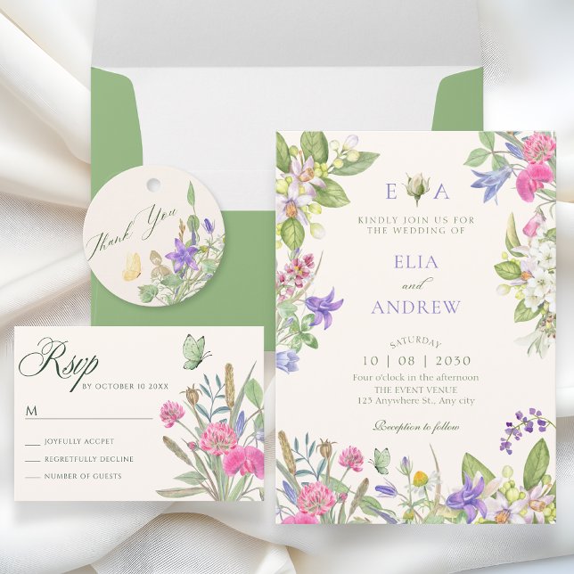 Aesthetic floral garden wedding invitation (Creator Uploaded)