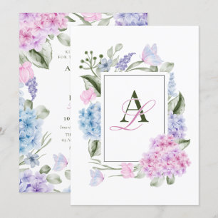 Aesthetic Floral hydrangea wedding Invitation