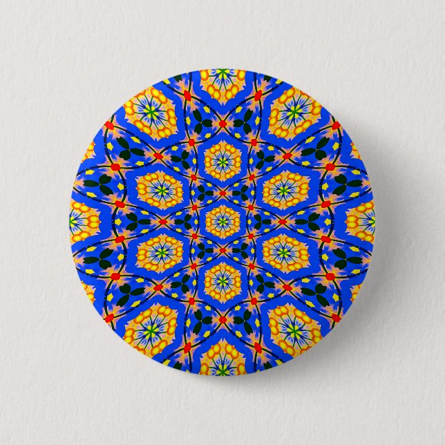 Aesthetic Floral Pattern 2 Inch Round Button (Front)