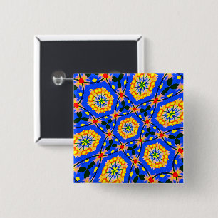 Aesthetic Floral Pattern 2 Inch Square Button