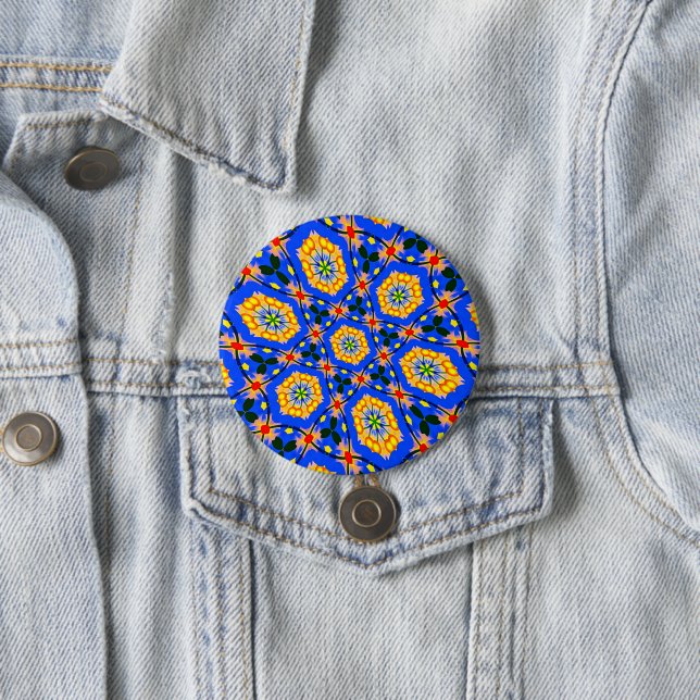 Aesthetic Floral Pattern 3 Inch Round Button (In Situ)