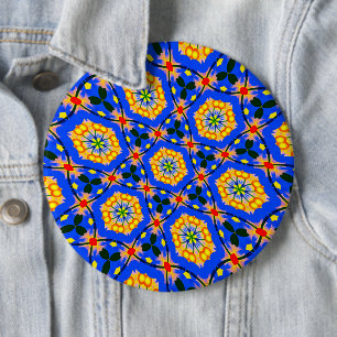 Aesthetic Floral Pattern 6 Inch Round Button