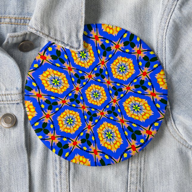 Aesthetic Floral Pattern 6 Inch Round Button (In Situ)