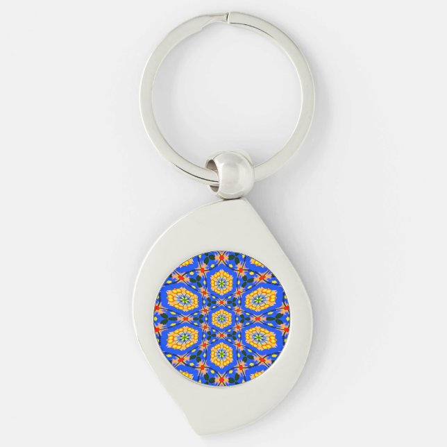 Aesthetic Floral Pattern Keychain (Front)