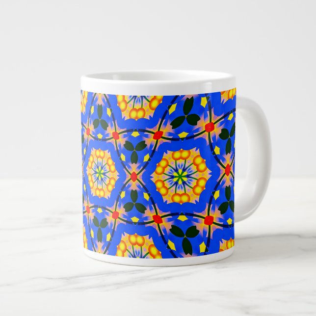 Aesthetic Floral Pattern Large Coffee Mug (Front Right)