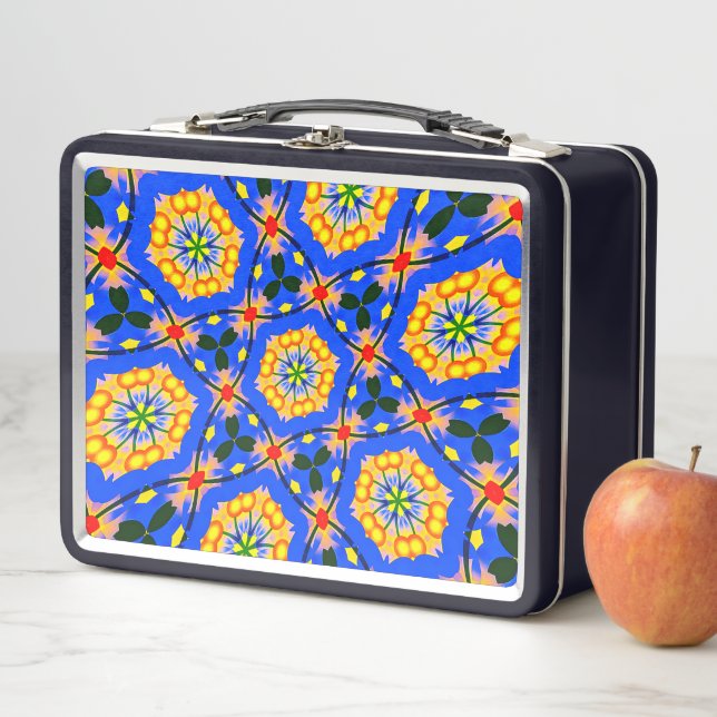 Aesthetic Floral Pattern Metal Lunch Box (In Situ)
