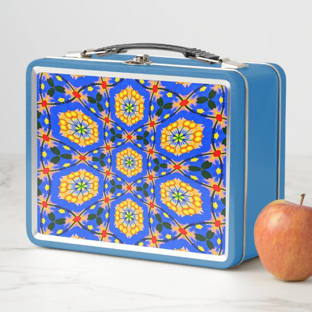 Aesthetic Floral Pattern Metal Lunch Box (In Situ)