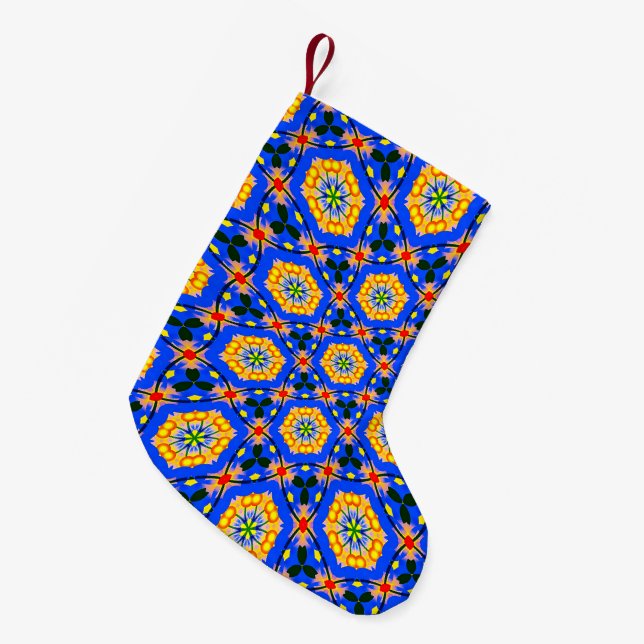 Aesthetic Floral Pattern Small Christmas Stocking (Front (Hanging))