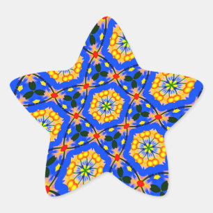 Aesthetic Floral Pattern Star Sticker
