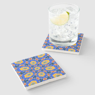 Aesthetic Floral Pattern Stone Coaster