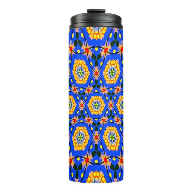 Aesthetic Floral Pattern Thermal Tumbler (Front)
