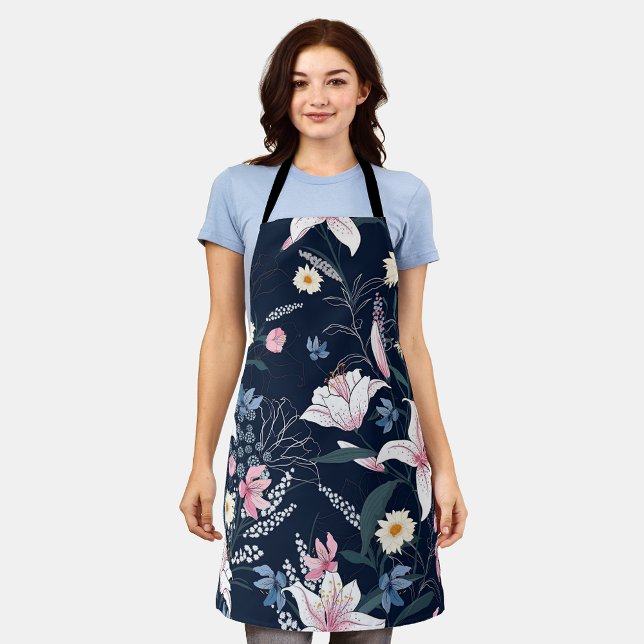 Aesthetic Floral seamless pattern   Apron (Creator Uploaded)