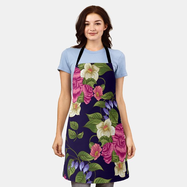 Aesthetic Floral seamless pattern   Apron (Creator Uploaded)