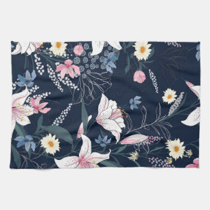 Aesthetic Floral seamless pattern Kitchen Towel