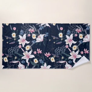 Aesthetic floral  shower curtain beach towel