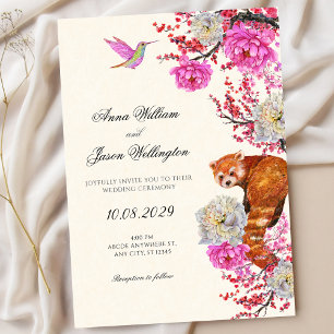 Aesthetic floral spring wedding invitation
