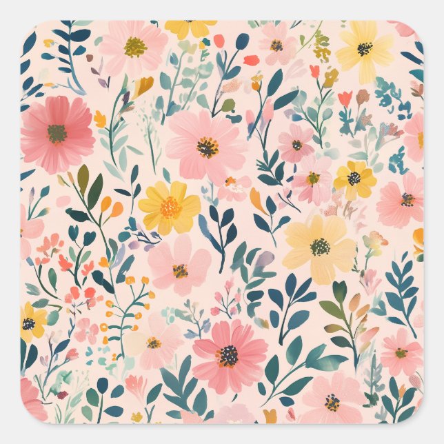 Aesthetic Floral Sticker for Packaging Mail  (Front)