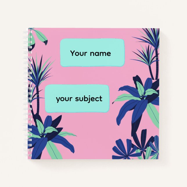 Aesthetic Floral Subject Personalized notebook (Front)