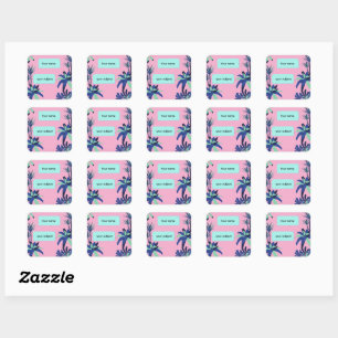 Aesthetic Floral Subject Personalized notebook Square Sticker