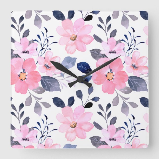 Aesthetic Floral Wall Clock (Front)