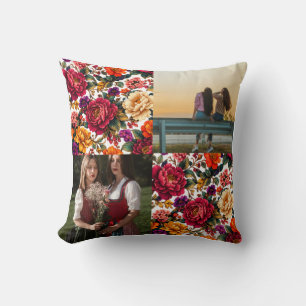 Aesthetic Floral Watercolor Custom Throw Pillow