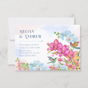 Aesthetic floral wedding invitation