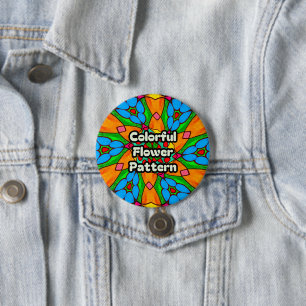 Aesthetic Flowers Pattern 3 Inch Round Button