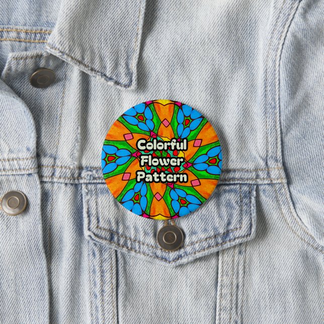Aesthetic Flowers Pattern 3 Inch Round Button (In Situ)