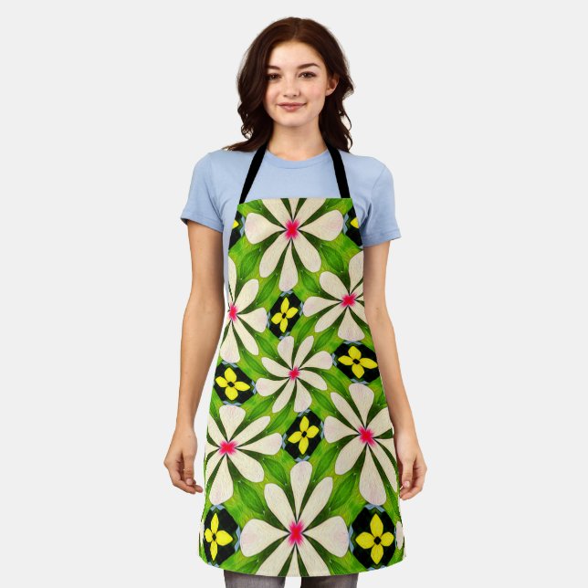 Aesthetic Flowers Pattern Apron (Worn)