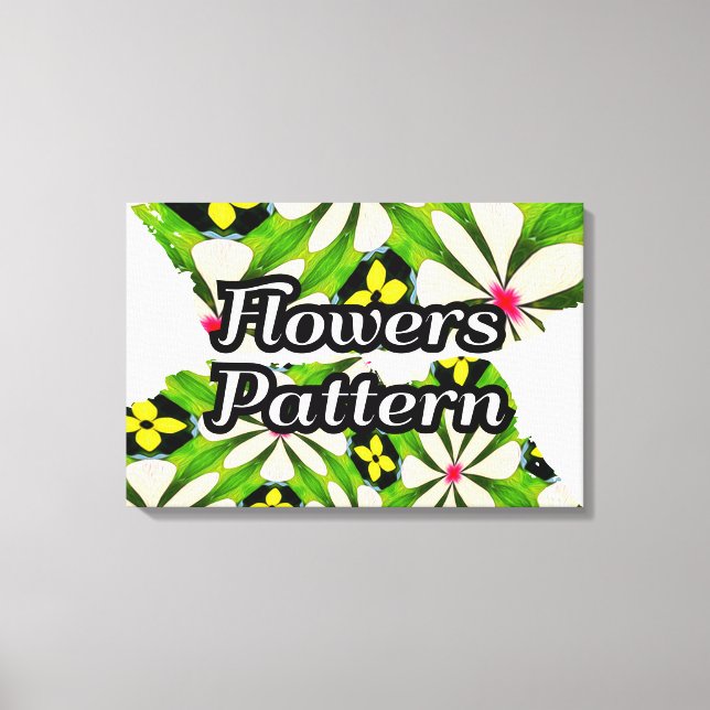 Aesthetic Flowers Pattern Canvas Print (Front)