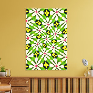 Aesthetic Flowers Pattern Canvas Print