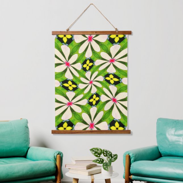 Aesthetic Flowers Pattern Hanging Tapestry (Living Room)