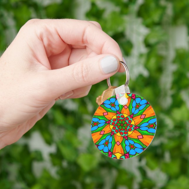 Aesthetic Flowers Pattern Keychain (Hand)