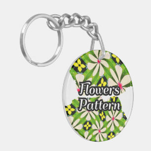 Aesthetic Flowers Pattern Keychain