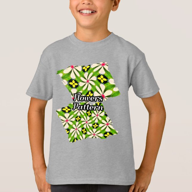 Aesthetic Flowers Pattern T-Shirt (Front)