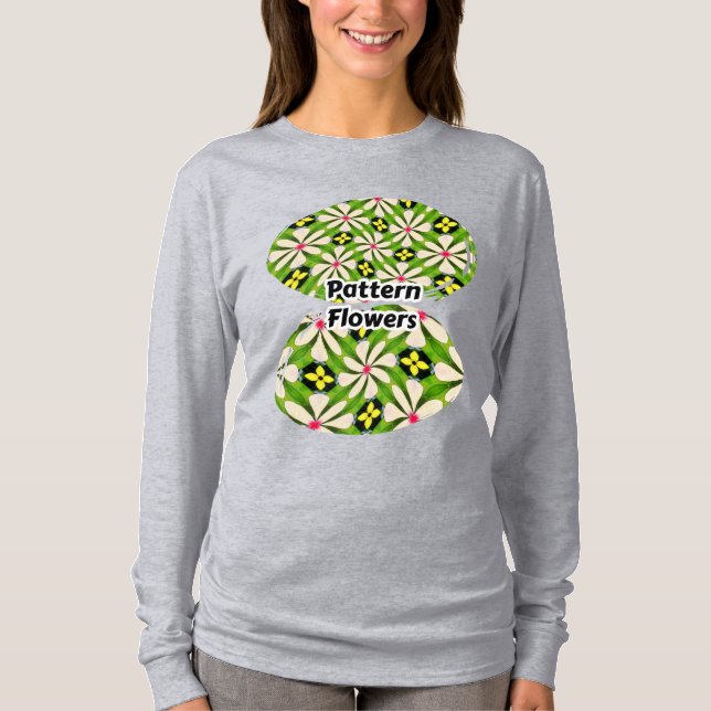 Aesthetic Flowers Pattern T-Shirt (Front)