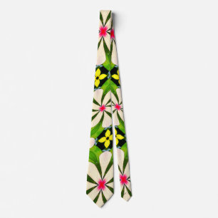 Aesthetic Flowers Pattern Tie