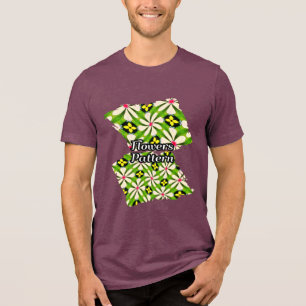 Aesthetic Flowers Pattern Tri-Blend Shirt