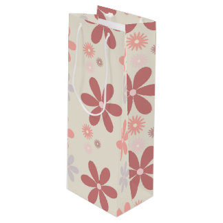 aesthetic flowers wine gift bag