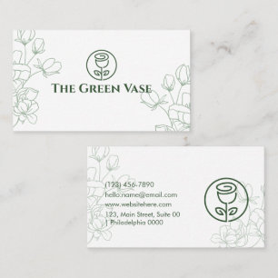 Aesthetic Fresh Modern Natural Stylish Green Clean Business Card