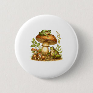 Aesthetic Frog Mushroom Cottagecore Goblincore 2 Inch Round Button