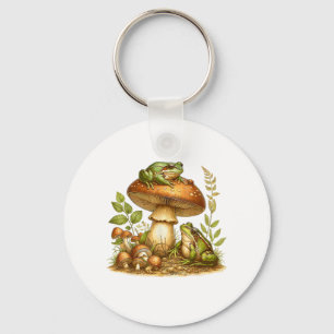 Aesthetic Frog Mushroom Cottagecore Goblincore Keychain