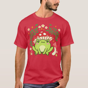 Aesthetic Frog Mushroom Hat Cute Vintage Kawaii T-Shirt